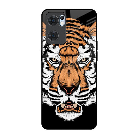 Angry Tiger Glossy Case For Oppo Reno7 5G