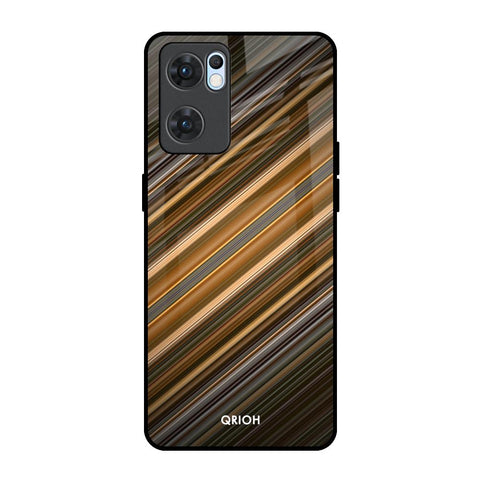 Diagonal Slash Pattern Glossy Case for Oppo Reno7 5G