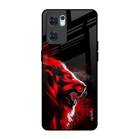 Red Angry Lion Glossy Case for Oppo Reno7 5G