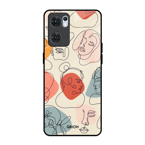 Abstract Faces Glossy Case for Oppo Reno7 5G