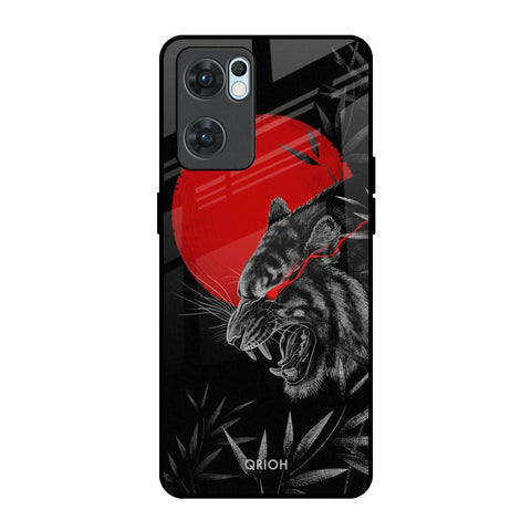 Red Moon Tiger Glossy Case for Oppo Reno7 5G