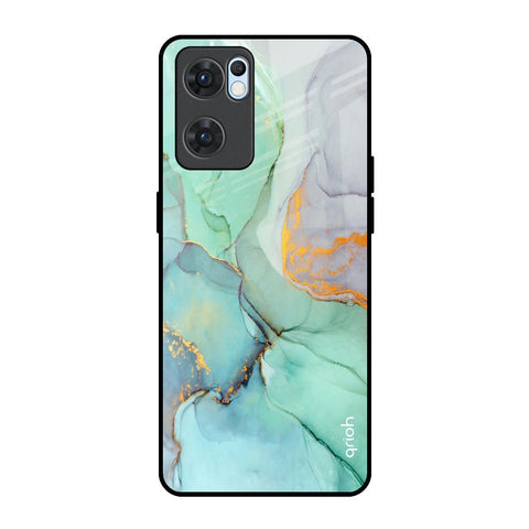 Green Marble Glossy Case for Oppo Reno7 5G