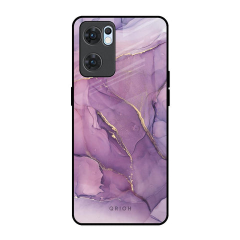 Purple Gold Marble Glossy Case for Oppo Reno7 5G
