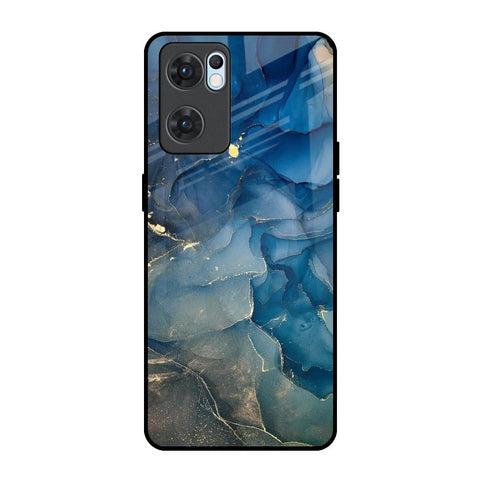 Blue Cool Marble Glossy Case for Oppo Reno7 5G