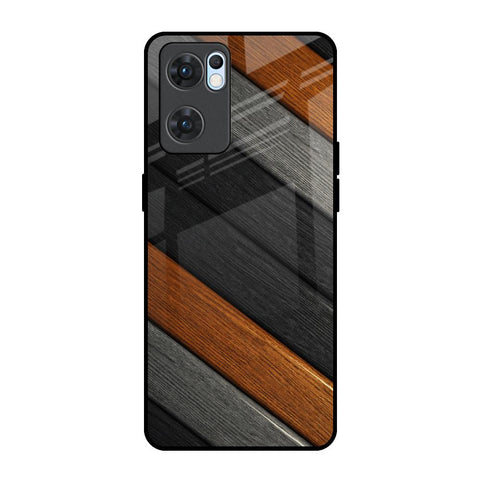 Tri Color Wood Glossy Case for Oppo Reno7 5G
