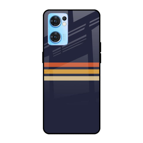 Tricolor Stripes Glossy Case For Oppo Reno7 5G