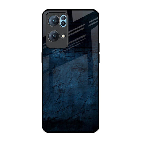 Dark Blue Grunge Glossy Case for Oppo Reno7 Pro 5G