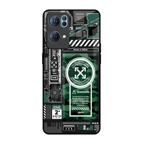 Green Camo Circuit Glossy Case for Oppo Reno7 Pro 5G