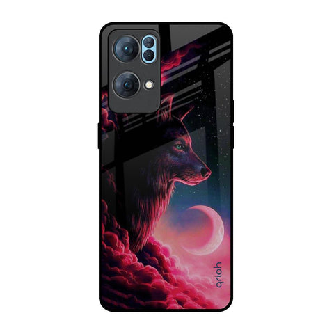 Moon Wolf Glossy Case for Oppo Reno7 Pro 5G