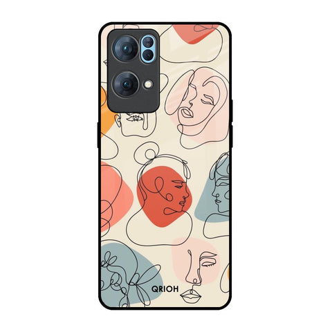 Abstract Faces Glossy Case for Oppo Reno7 Pro 5G