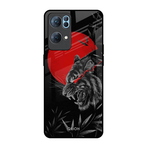 Red Moon Tiger Glossy Case for Oppo Reno7 Pro 5G