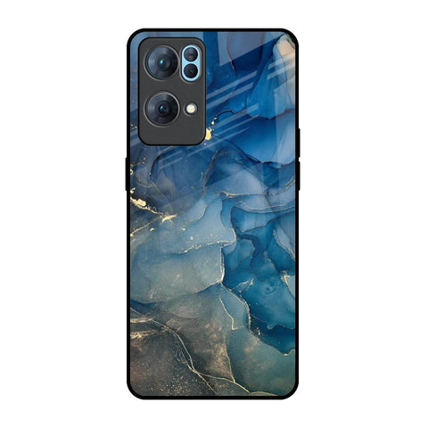 Blue Cool Marble Glossy Case for Oppo Reno7 Pro 5G