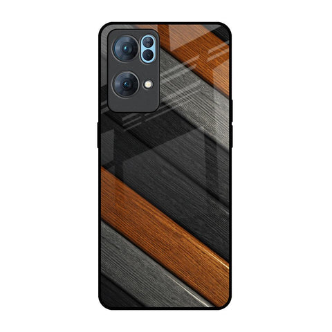 Tri Color Wood Glossy Case for Oppo Reno7 Pro 5G
