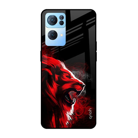 Red Angry Lion Glossy Case for Oppo Reno7 Pro 5G