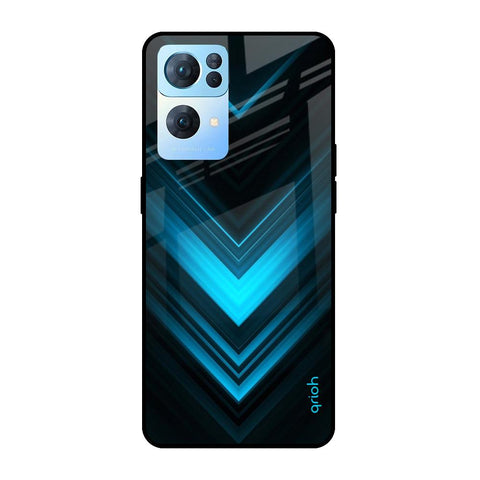 Vertical Blue Arrow Glossy Case For Oppo Reno7 Pro 5G