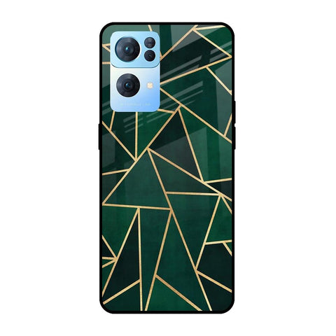 Abstract Green Glossy Case For Oppo Reno7 Pro 5G