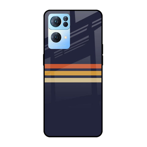 Tricolor Stripes Glossy Case For Oppo Reno7 Pro 5G