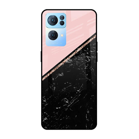 Marble Texture Pink Glossy Case For Oppo Reno7 Pro 5G