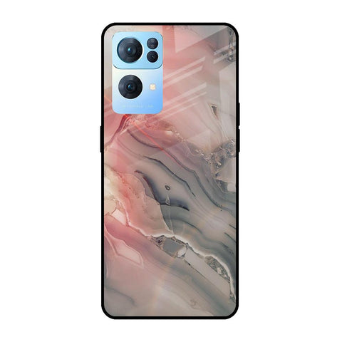 Pink And Grey Marble Glossy Case For Oppo Reno7 Pro 5G