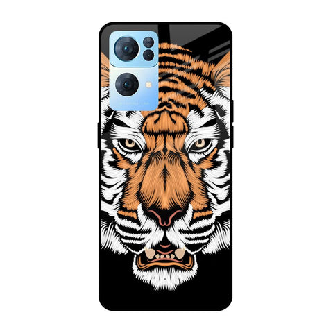 Angry Tiger Glossy Case For Oppo Reno7 Pro 5G