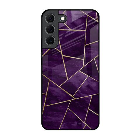 Geometric Purple Glossy Case For Samsung Galaxy S22 5G