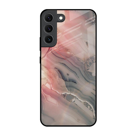 Pink And Grey Marble Glossy Case For Samsung Galaxy S22 5G