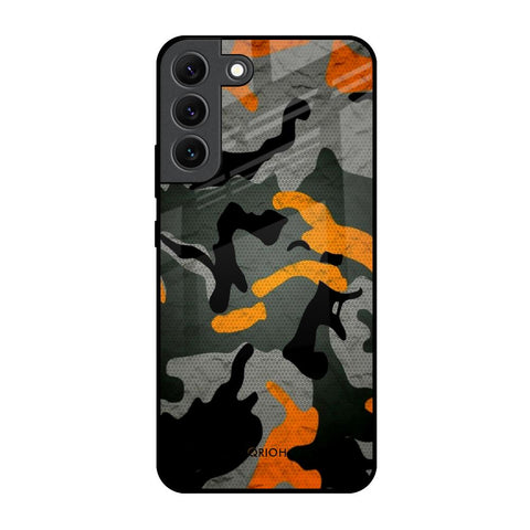 Camouflage Orange Glossy Case For Samsung Galaxy S22 5G