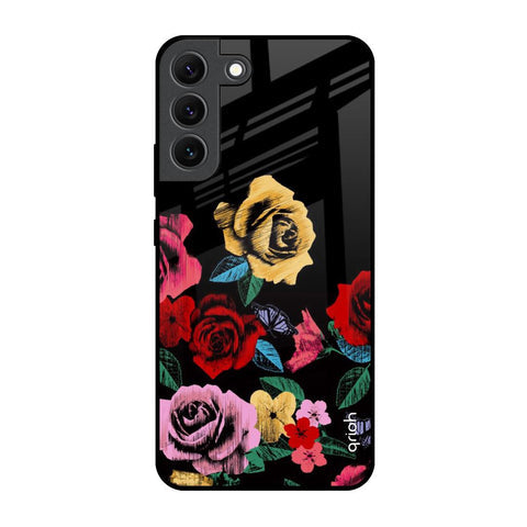 Floral Decorative Glossy Case For Samsung Galaxy S22 5G