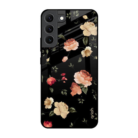 Black Spring Floral Glossy Case for Samsung Galaxy S22 5G