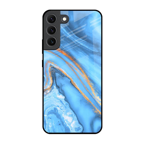 Vibrant Blue Marble Glossy Case for Samsung Galaxy S22 5G