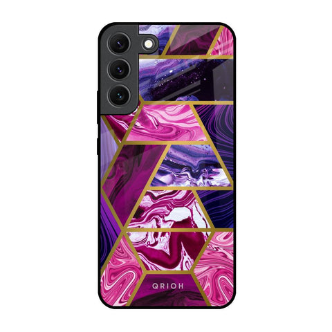 Electroplated Geometric Marble Glossy Case for Samsung Galaxy S22 5G