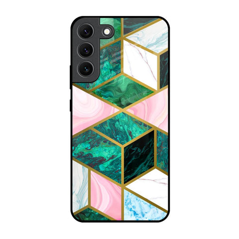 Seamless Green Marble Glossy Case for Samsung Galaxy S22 5G