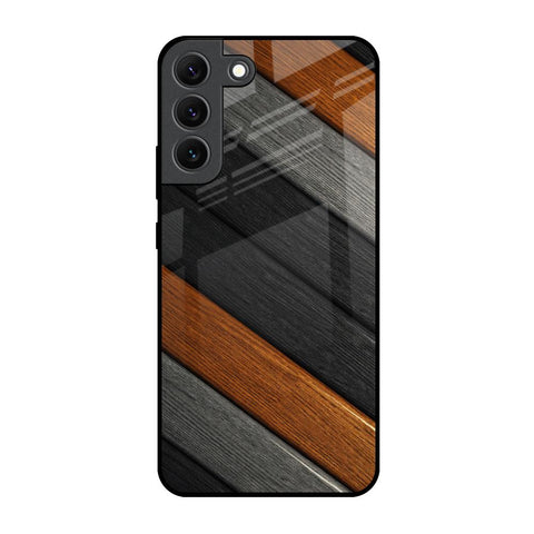 Tri Color Wood Glossy Case for Samsung Galaxy S22 5G