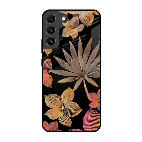 Lines Pattern Flowers Glossy Case for Samsung Galaxy S22 5G