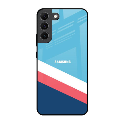 Pink & White Stripes Glossy Case For Samsung Galaxy S22 5G