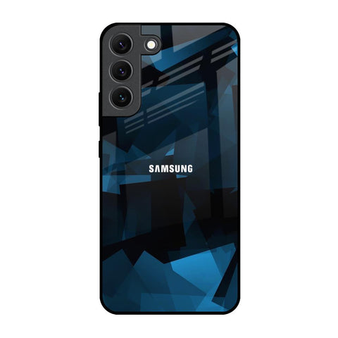 Polygonal Blue Box Glossy Case For Samsung Galaxy S22 5G