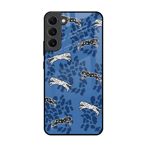 Blue Cheetah Glossy Case for Samsung Galaxy S22 Plus 5G
