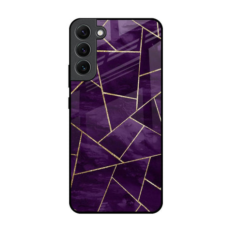 Geometric Purple Glossy Case For Samsung Galaxy S22 Plus 5G