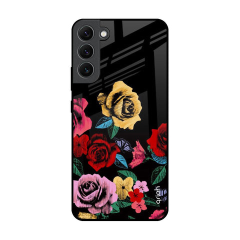 Floral Decorative Glossy Case For Samsung Galaxy S22 Plus 5G