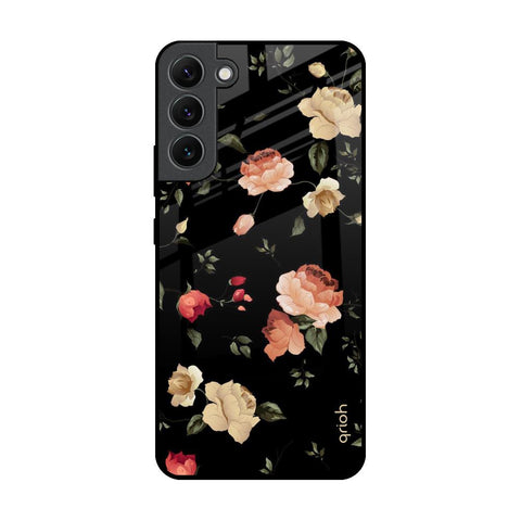 Black Spring Floral Glossy Case for Samsung Galaxy S22 Plus 5G