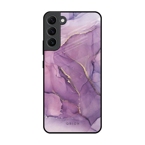 Purple Gold Marble Glossy Case for Samsung Galaxy S22 Plus 5G