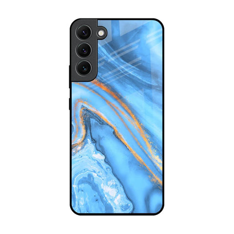 Vibrant Blue Marble Glossy Case for Samsung Galaxy S22 Plus 5G