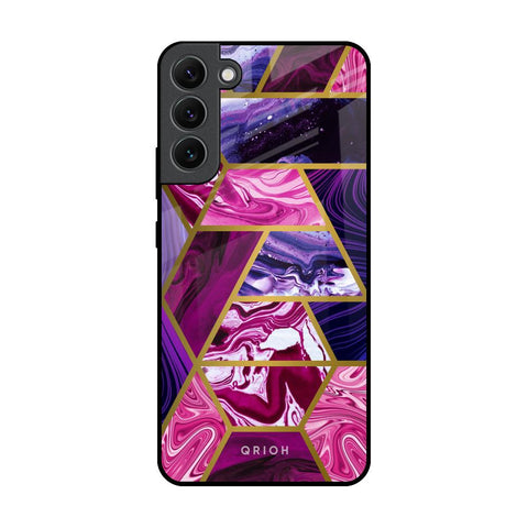 Electroplated Geometric Marble Glossy Case for Samsung Galaxy S22 Plus 5G