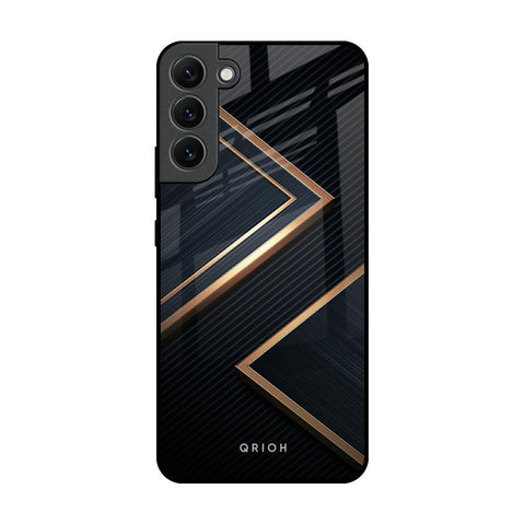 Sleek Golden & Navy Glossy Case for Samsung Galaxy S22 Plus 5G