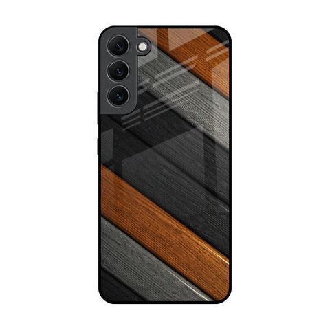 Tri Color Wood Glossy Case for Samsung Galaxy S22 Plus 5G