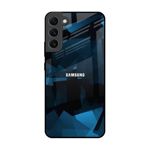 Polygonal Blue Box Glossy Case For Samsung Galaxy S22 Plus 5G