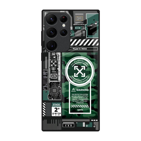 Green Camo Circuit Glossy Case for Samsung Galaxy S22 Ultra 5G