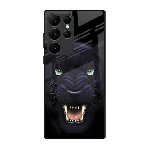 Angry Black Leopard Glossy Case for Samsung Galaxy S22 Ultra 5G