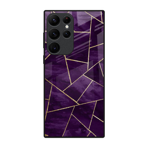 Geometric Purple Glossy Case For Samsung Galaxy S22 Ultra 5G