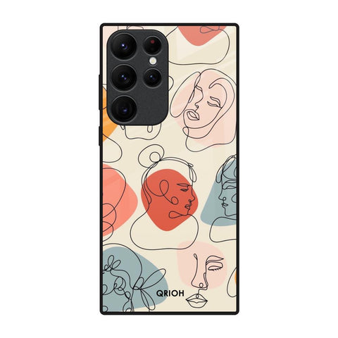 Abstract Faces Glossy Case for Samsung Galaxy S22 Ultra 5G
